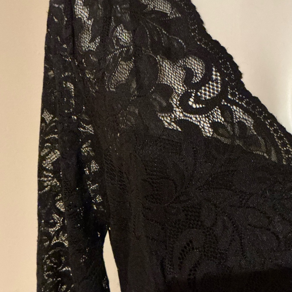 MISSMAY Mother Of The Bride Black Lace Long Side Slit Evening Gown Dress Sz XL - Picture 8 of 16
